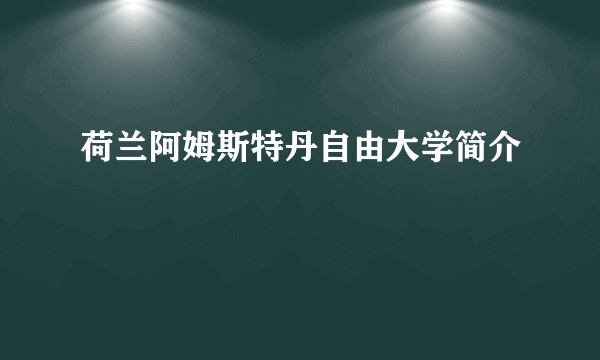 荷兰阿姆斯特丹自由大学简介