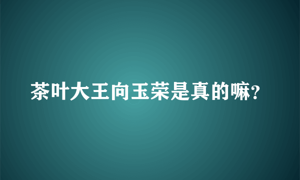 茶叶大王向玉荣是真的嘛？