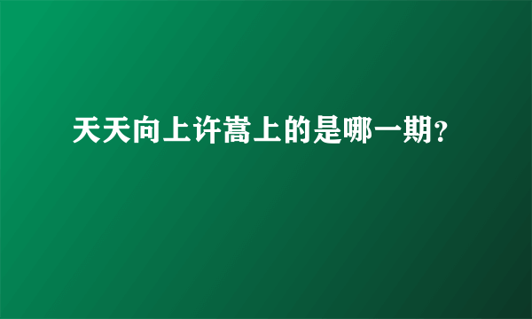 天天向上许嵩上的是哪一期？