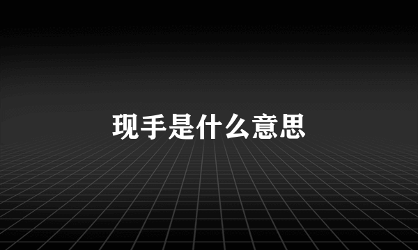 现手是什么意思