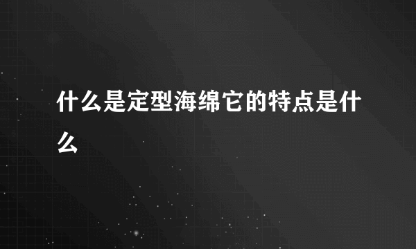 什么是定型海绵它的特点是什么