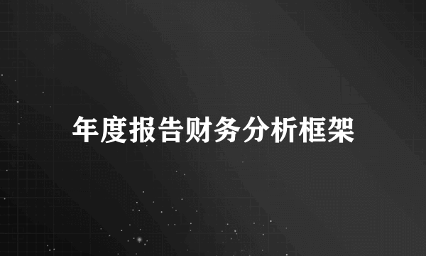 年度报告财务分析框架