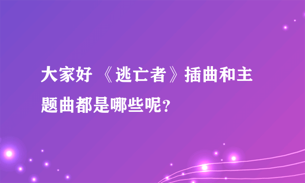 大家好 《逃亡者》插曲和主题曲都是哪些呢？