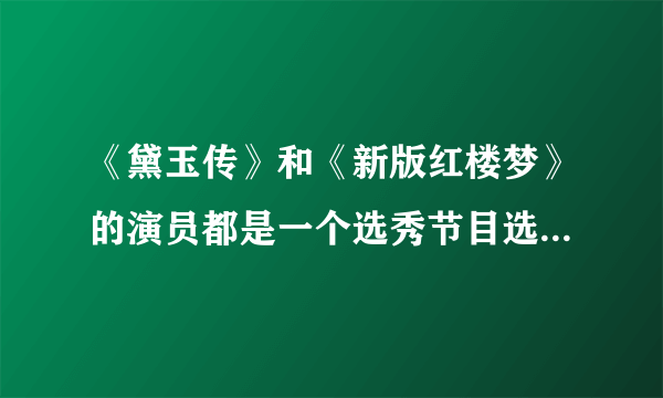 《黛玉传》和《新版红楼梦》的演员都是一个选秀节目选出来的，还是各自有各自的选秀活动呢？