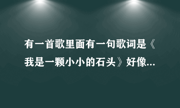 有一首歌里面有一句歌词是《我是一颗小小的石头》好像是阿宝跟一个女的唱的，