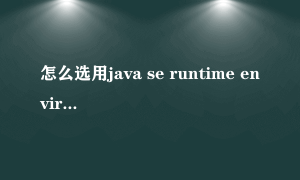 怎么选用java se runtime environment（JRE）