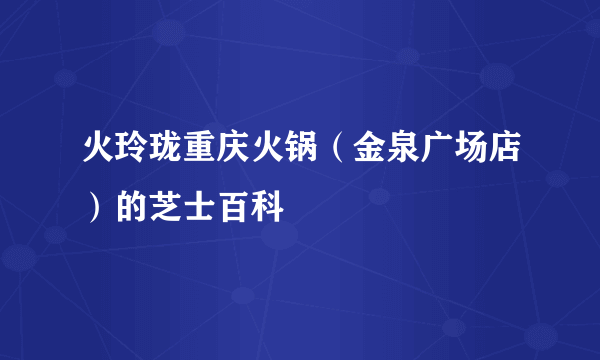 火玲珑重庆火锅（金泉广场店）的芝士百科