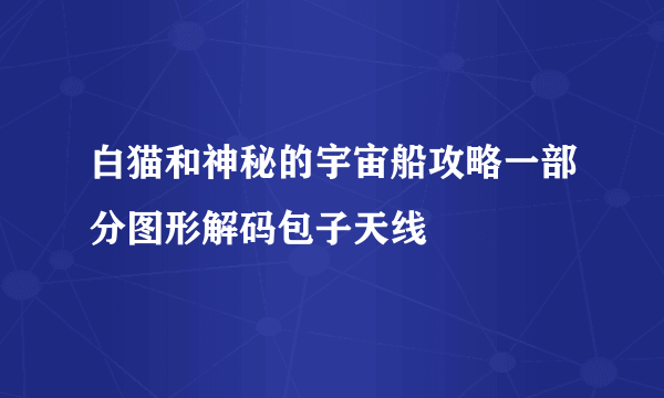 白猫和神秘的宇宙船攻略一部分图形解码包子天线