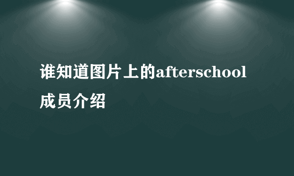 谁知道图片上的afterschool成员介绍