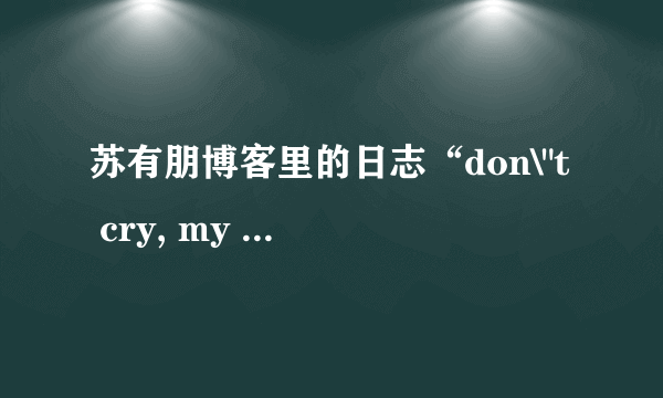 苏有朋博客里的日志“don\