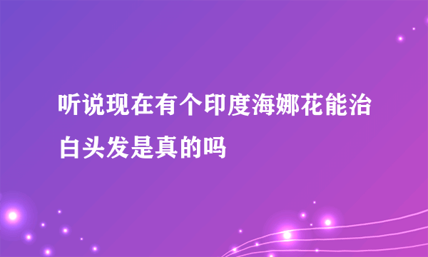 听说现在有个印度海娜花能治白头发是真的吗