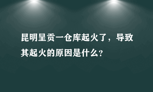 昆明呈贡一仓库起火了，导致其起火的原因是什么？