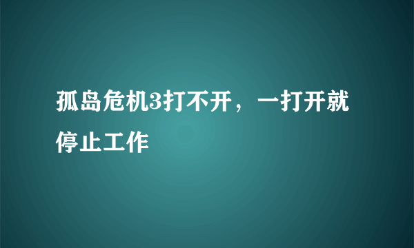 孤岛危机3打不开，一打开就停止工作