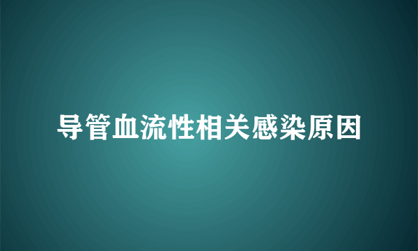 导管血流性相关感染原因