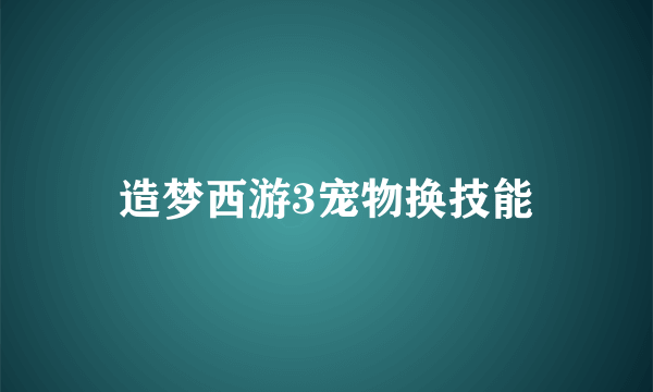 造梦西游3宠物换技能