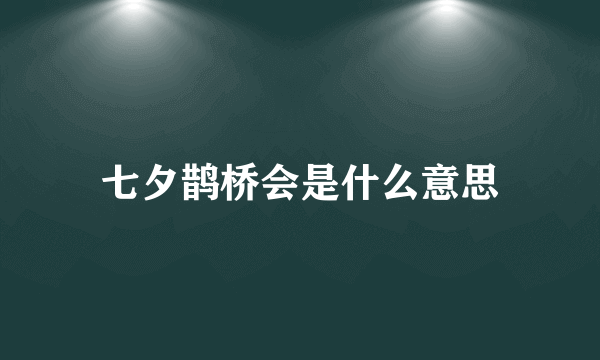 七夕鹊桥会是什么意思