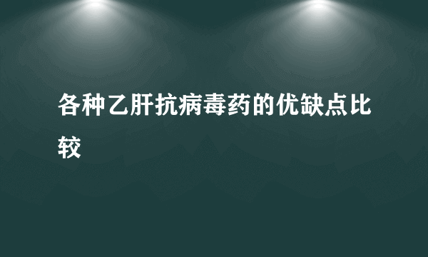 各种乙肝抗病毒药的优缺点比较