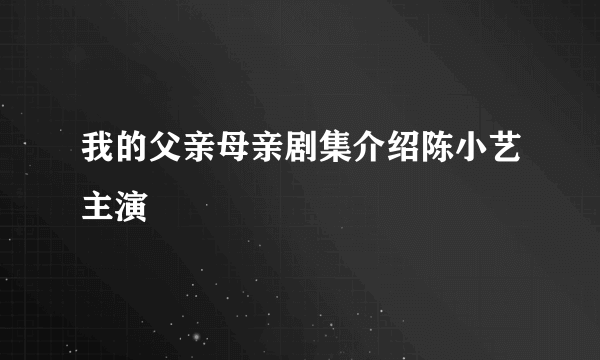 我的父亲母亲剧集介绍陈小艺主演