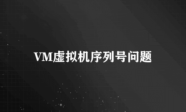 VM虚拟机序列号问题