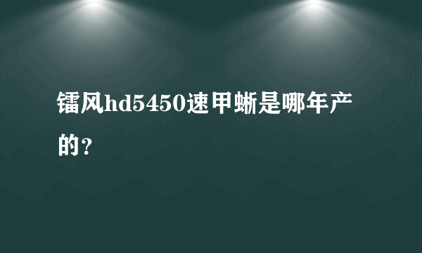 镭风hd5450速甲蜥是哪年产的？