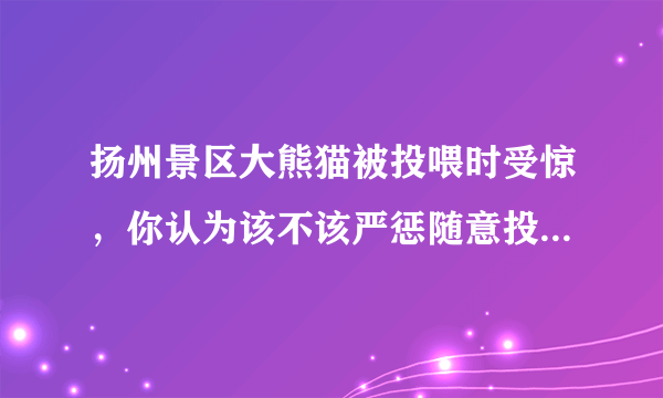 扬州景区大熊猫被投喂时受惊，你认为该不该严惩随意投喂的游客？