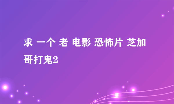 求 一个 老 电影 恐怖片 芝加哥打鬼2