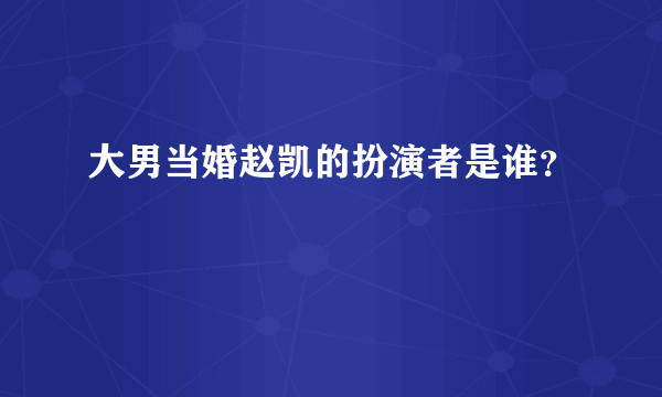 大男当婚赵凯的扮演者是谁？