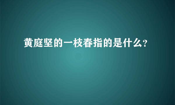 黄庭坚的一枝春指的是什么？