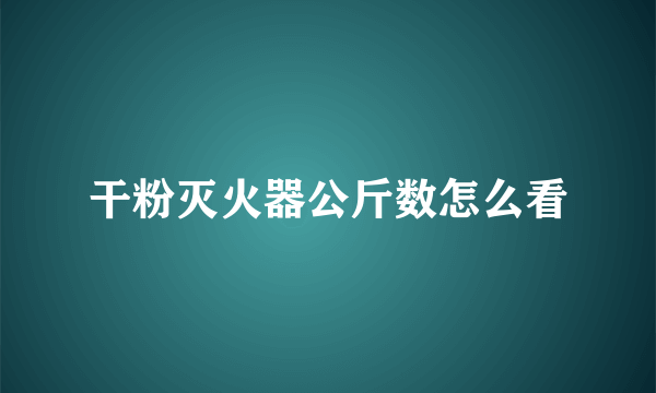 干粉灭火器公斤数怎么看