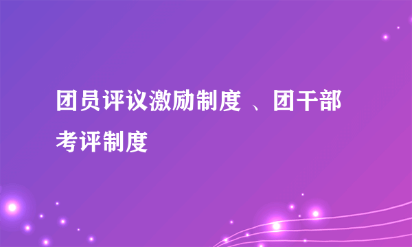 团员评议激励制度 、团干部考评制度