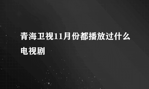 青海卫视11月份都播放过什么电视剧