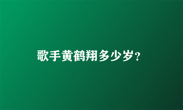 歌手黄鹤翔多少岁？