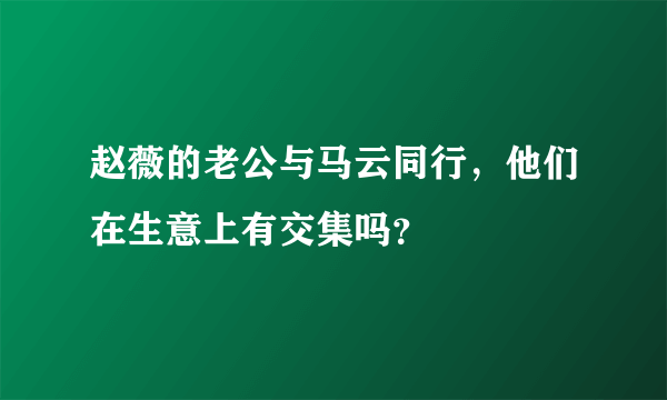 赵薇的老公与马云同行，他们在生意上有交集吗？