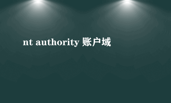 nt authority 账户域