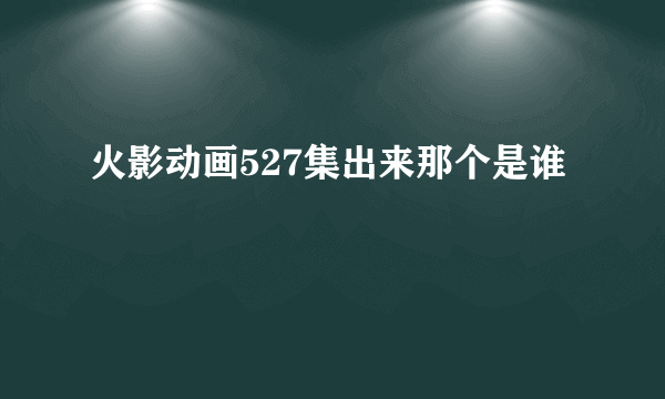 火影动画527集出来那个是谁