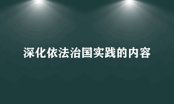 深化依法治国实践的内容