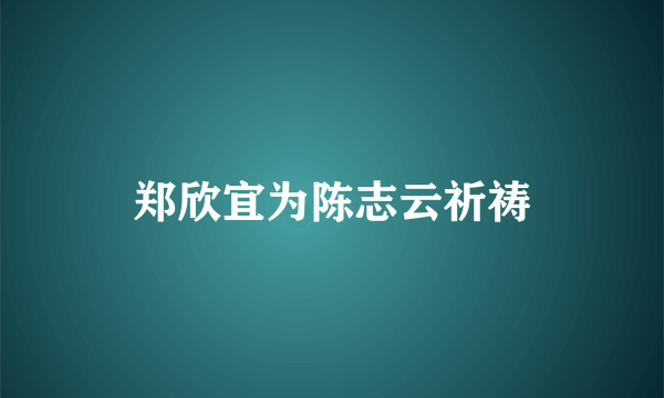 郑欣宜为陈志云祈祷