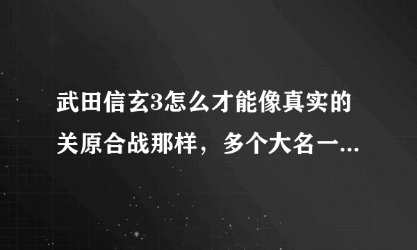 武田信玄3怎么才能像真实的关原合战那样，多个大名一起在一张地图上合战，我玩的只能两家作战