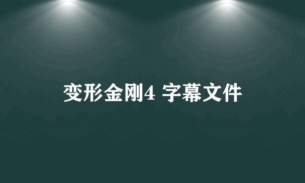 变形金刚4 字幕文件