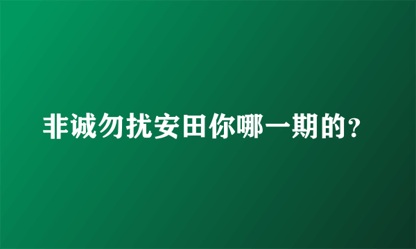 非诚勿扰安田你哪一期的？