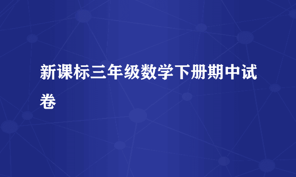 新课标三年级数学下册期中试卷