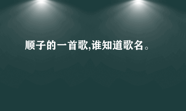 顺子的一首歌,谁知道歌名。