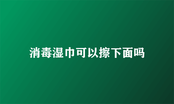 消毒湿巾可以擦下面吗