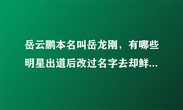 岳云鹏本名叫岳龙刚，有哪些明星出道后改过名字去却鲜少有人知道？