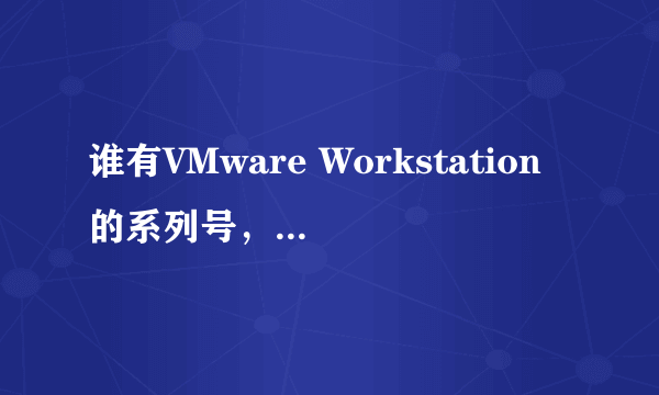 谁有VMware Workstation的系列号，给我一个啊