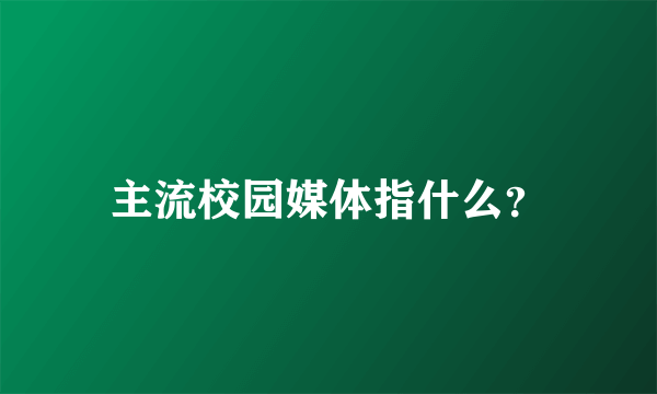 主流校园媒体指什么？