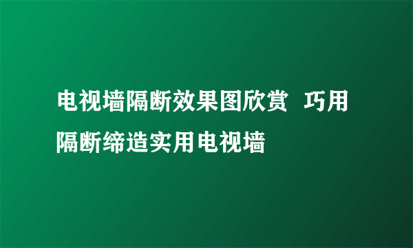 电视墙隔断效果图欣赏  巧用隔断缔造实用电视墙