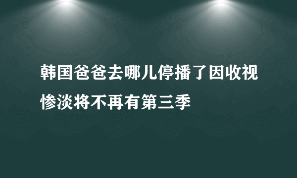 韩国爸爸去哪儿停播了因收视惨淡将不再有第三季