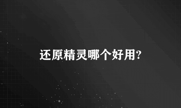 还原精灵哪个好用?