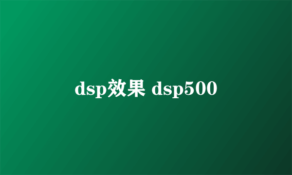 dsp效果 dsp500